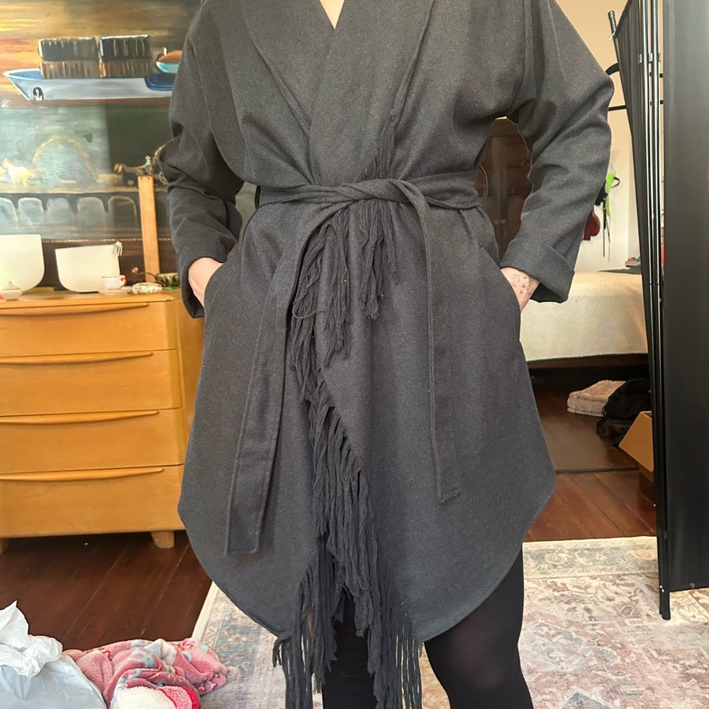 Tinley Road Charcoal Gray Wrap Coat